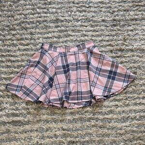 Aeropostale Plaid Skater Mini Skirt in Pink and Gray Size S